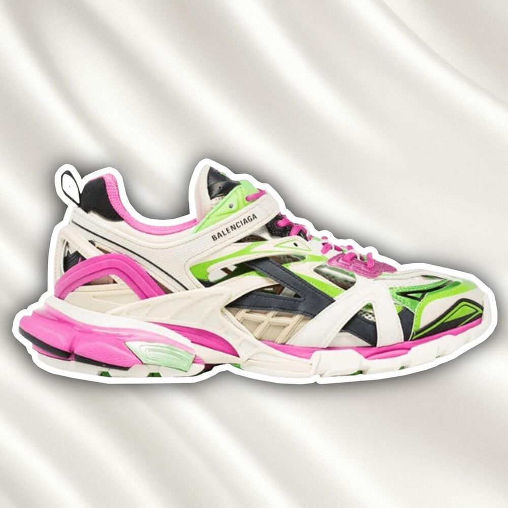 Balenciaga Women's Pink and Green Track 2.0
